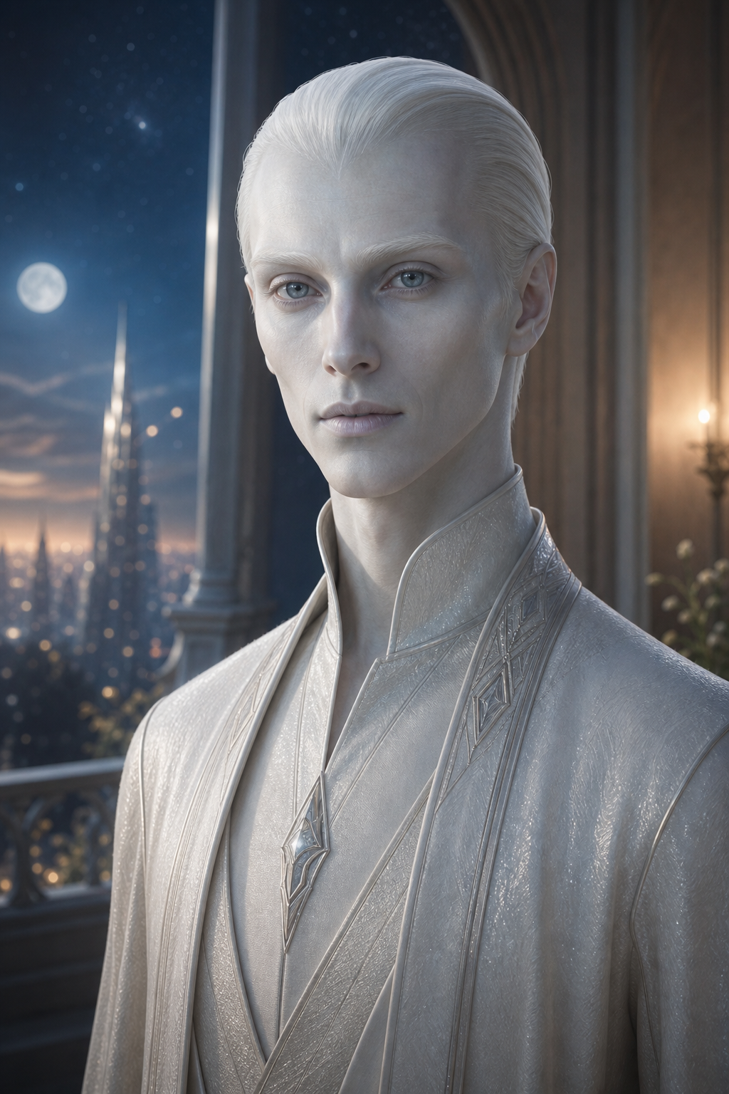 Tall White alien profile.